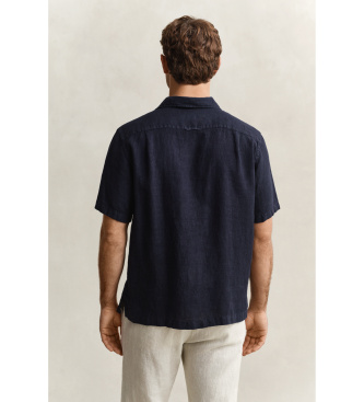 Gant Short sleeve linen shirt navy
