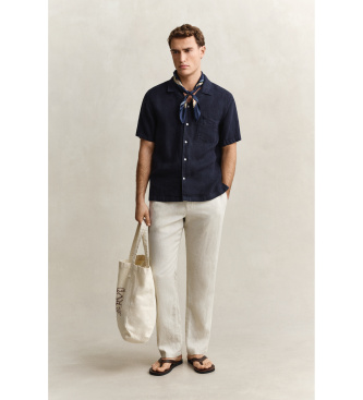 Gant Short sleeve linen shirt navy