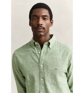 Gant Zelena srajca iz lanene mešanice