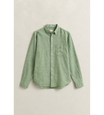 Gant Zelena srajca iz lanene mešanice