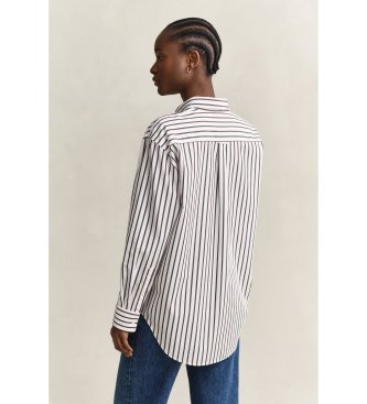 Gant Chemise en popeline classique à rayures Relaxed Fit blanc
