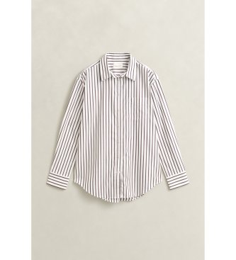 Gant Chemise en popeline classique à rayures Relaxed Fit blanc