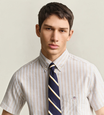 Gant Chemise Oxford classique à rayures beige