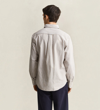 Gant Chemise Oxford classique à rayures beige