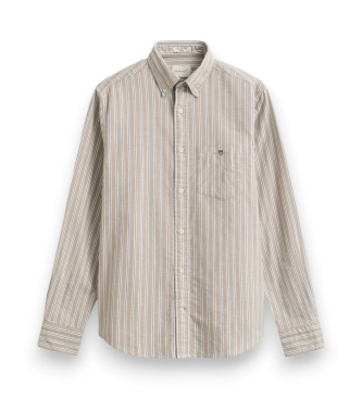 Gant Chemise Oxford classique à rayures beige