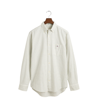 Gant Tattersall Classic Regular Fit Checked Oxford Shirt white