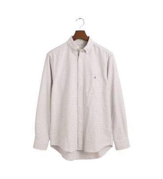 Gant Tattersall Classic Regular Fit Checked Oxford Shirt white