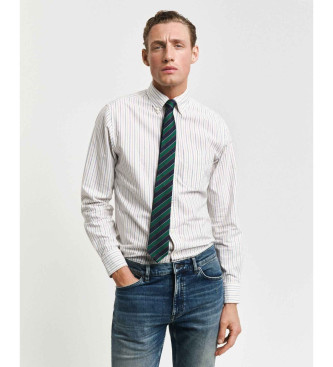 Gant Classic Regular Fit Gestreiftes Oxford-Hemd wei