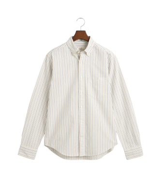 Gant Classic Regular Fit Gestreiftes Oxford-Hemd wei