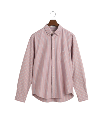 Gant Camisa Oxford clssica de ajuste regular com riscas vermelha