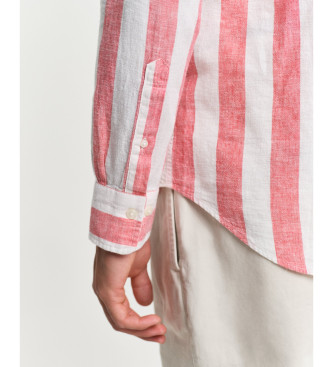 Gant Reg shirt in linen and cotton with red, white stripes