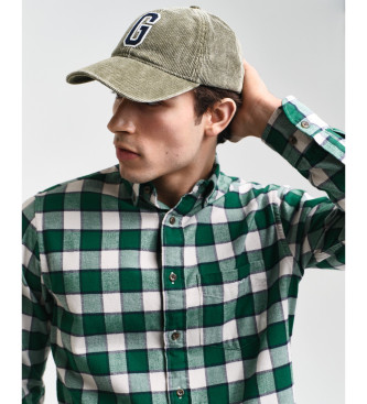 Gant Regular Fit Checked Shirt With Herringbone Pattern green