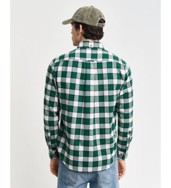 Gant Regular Fit Checked Shirt With Herringbone Pattern green