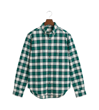 Gant Regular Fit Checked Shirt With Herringbone Pattern green