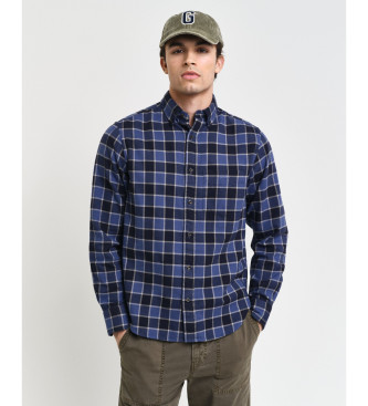 Gant Regular Fit Checked Shirt With Navy Herringbone Design