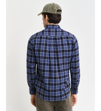 Gant Regular Fit Checked Shirt With Navy Herringbone Design