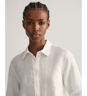 Gant Camicia in chambray di lino bianco dalla vestibilit regolare
