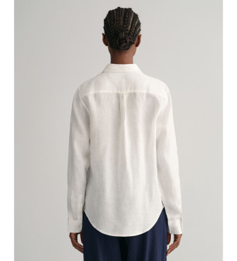 Gant Camicia in chambray di lino bianco dalla vestibilit regolare
