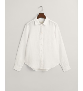 Gant Camisa de linho branco em chambray de corte regular