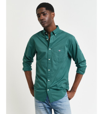 Gant Camisa Regular Fit de popelina verde