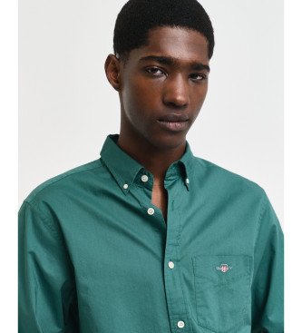 Gant Koszula Poplin Regular Fit zielona