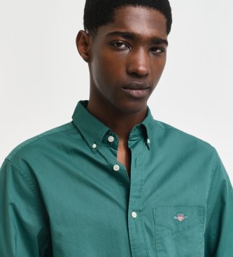 Gant Camicia Regular Fit in popeline verde