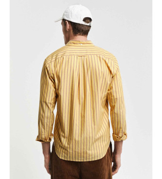 Gant Regular Fit Yellow Striped Poplin Shirt