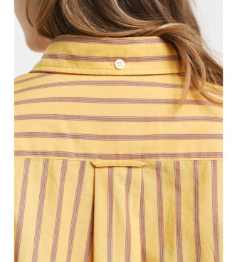 Gant Camisa Regular Fit De Popelina A Rayas amarillo