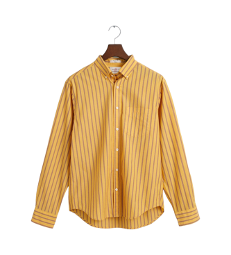 Gant Camisa Regular Fit De Popelina A Rayas amarillo