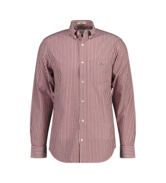 Gant Bordeaux gestreept popeline Regular Fit overhemd