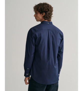Gant Camisa de popelina de ajuste regular azul-marinho