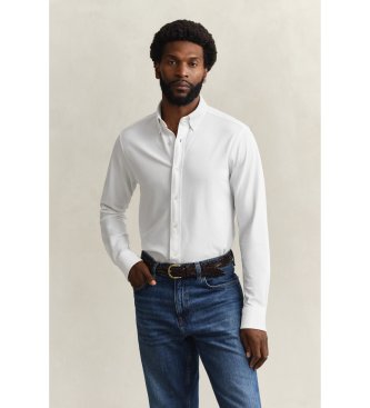 Gant Camisa Regular Fit de punto de piqué elástico blanco
