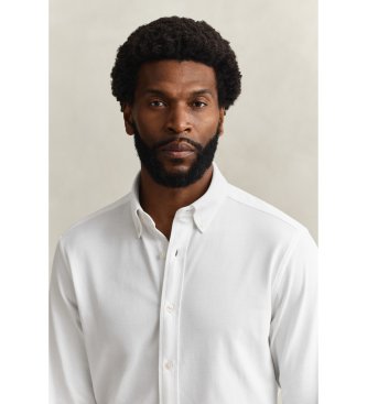 Gant Camisa Regular Fit de punto de piqué elástico blanco