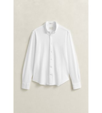 Gant Camisa Regular Fit de punto de piqué elástico blanco