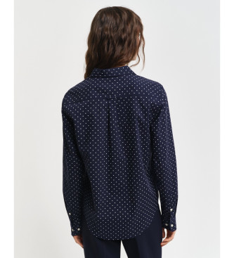 Gant Camisa Regular Fit En Gasa De Algodn Con Estampado De Lunares marino