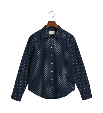 Gant Camisa Regular Fit En Gasa De Algodn Con Estampado De Lunares marino