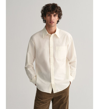 Gant Camisa Relaxed Fit de seda y algodn blanco crema