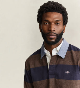 Gant Polo à rayures marron et bleu marine