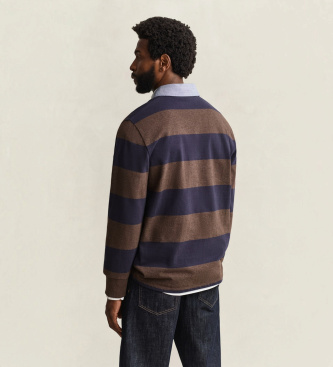 Gant Polo à rayures marron et bleu marine