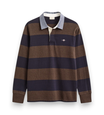 Gant Polo à rayures marron et bleu marine