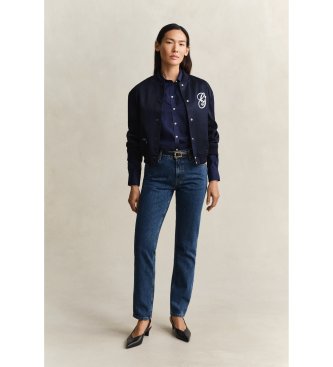 Gant Chemise Slim Fit en popeline marine