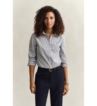 Gant Chemise slim fit en popeline à rayures bleu marine