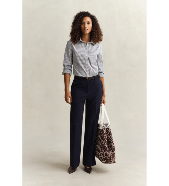 Gant Chemise slim fit en popeline à rayures bleu marine