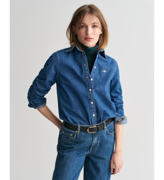 Gant Camisa Regular Fit azul