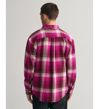 Gant Thick flannel Relaxed Fit lilac shirt