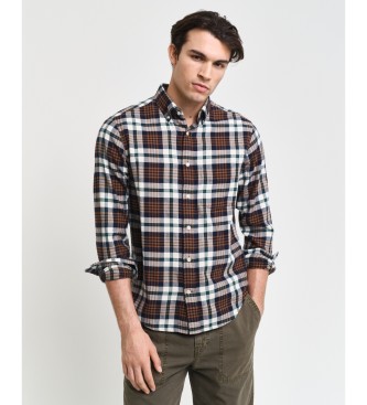 Gant Chemise en flanelle  carreaux marron, coupe rgulire