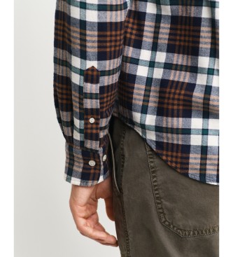 Gant Regular Fit Brown Plaid Flannel Shirt