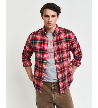 Gant Flannel Regular Fit rutig skjorta rd