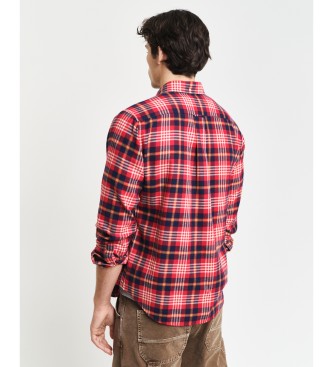 Gant Camisa de flanela xadrez de ajuste regular vermelha