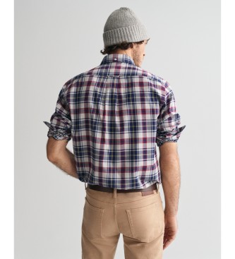 Gant Koszula flanelowa Regular Fit Navy Plaid Jaspé